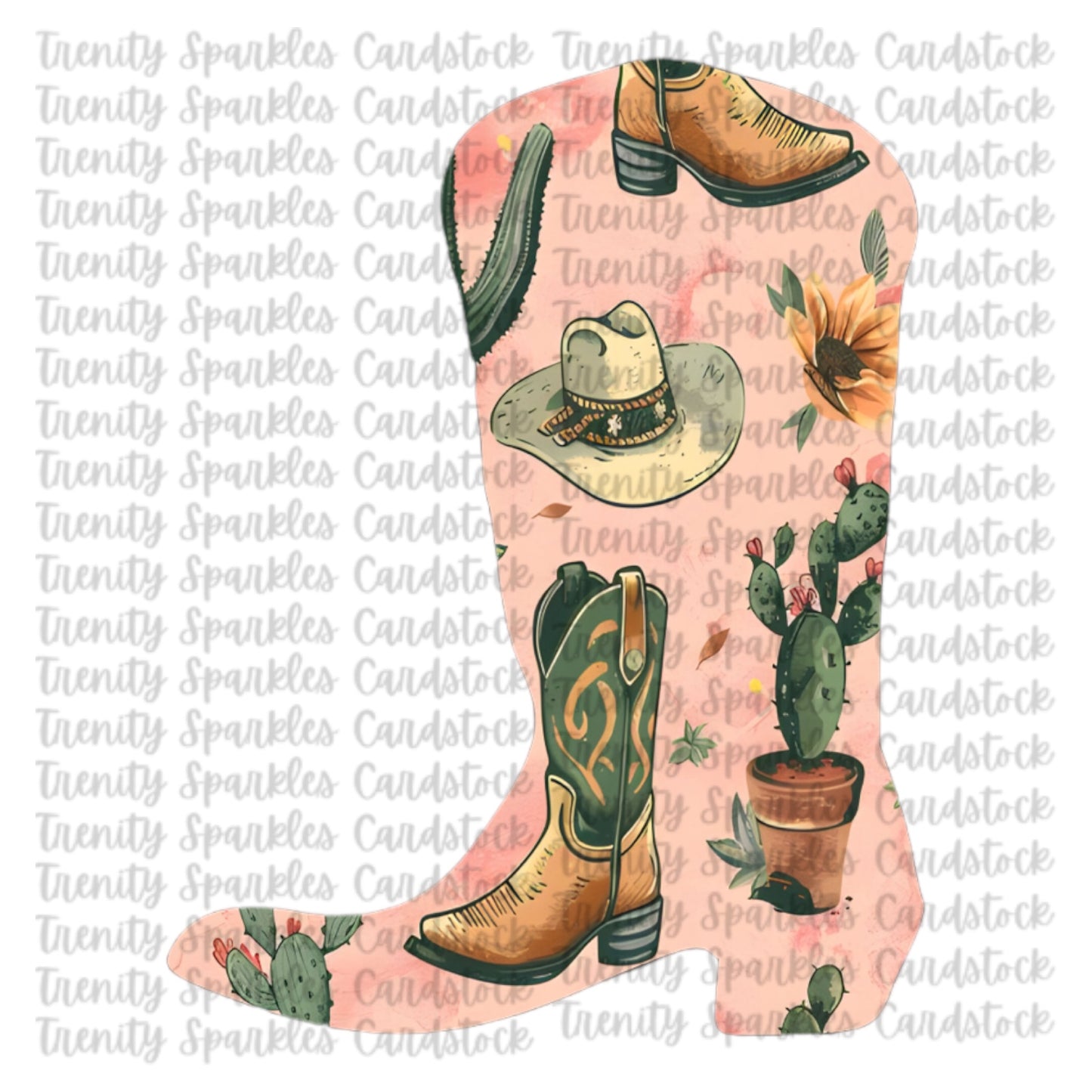 Bossy Boots Cowboy Boot Cardstock
