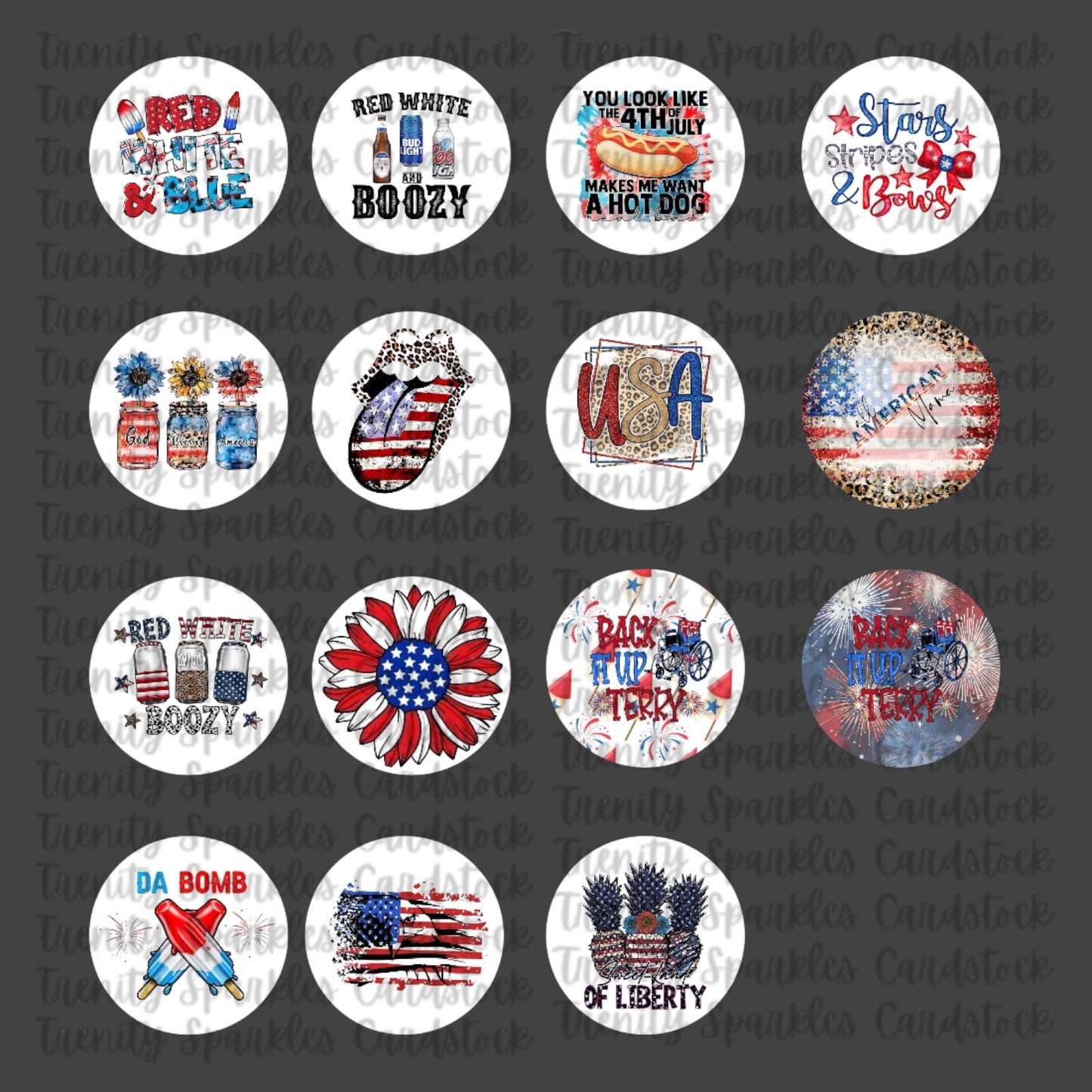 4th July Circle Cardstock Grab Bag